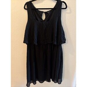 Torrid Plus Size 2/2xl Black Chiffon Dress Tank Midi